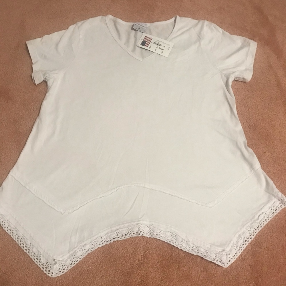Color Me Cotton white top (made in USA )